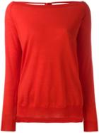 P.a.r.o.s.h. Cashmere Open Back Sweater - Red