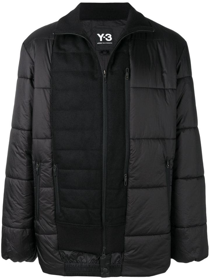 Y-3 Patch Panelled Down Jacket - Black