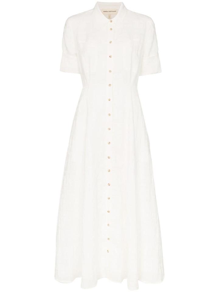 Mara Hoffman Lorelei Collared Button-down Midi Dress - White