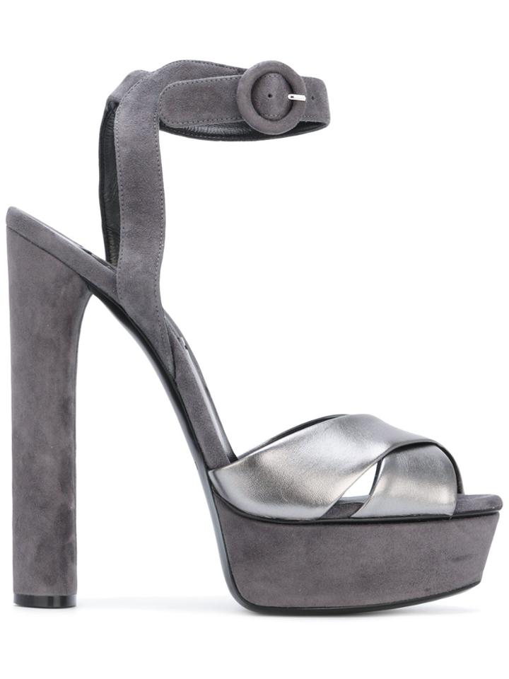 Casadei Two-tone Platform Sandals - Grey