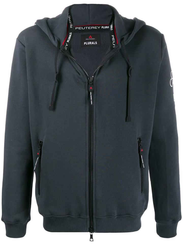 Peuterey Zipped Printed Hoodie - Blue