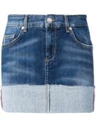 Liu Jo Turn Up Hem Denim Skirt - Blue