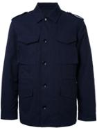Kent & Curwen Detaachable Quilt Lined Military Jacket - Blue