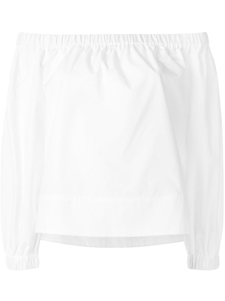 Ymc Off-shoulder Blouse, Women's, Size: Small, White, Cotton