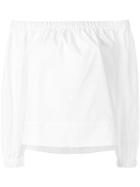 Ymc Off-shoulder Blouse, Women's, Size: Small, White, Cotton