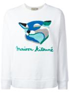 Maison Kitsuné Fox Ines Sweatshirt, Women's, Size: Large, White, Cotton