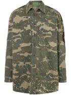 Amen Camouflage Print Jacket - Green