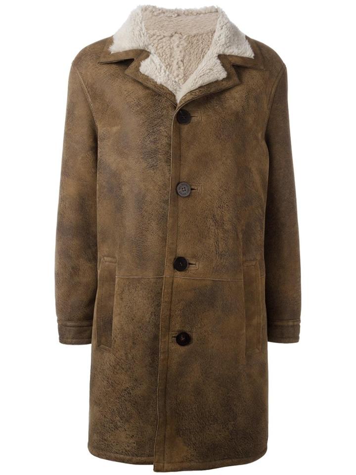 Neil Barrett Buttoned Mid Coat - Brown