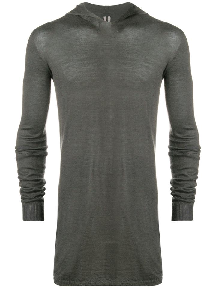 Rick Owens Mid-length Hoodie - Grey
