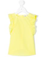 Knot - Frill Blouse - Kids - Cotton - 12 Yrs, Yellow/orange
