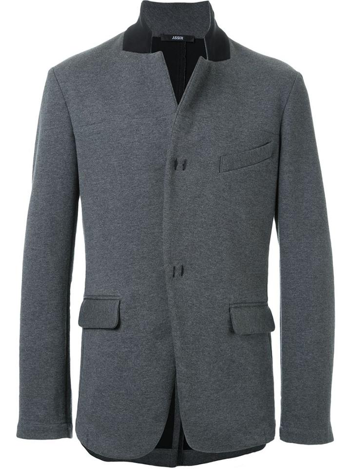Assin Tailored Jersey Jacket, Men's, Size: Large, Grey, Cotton