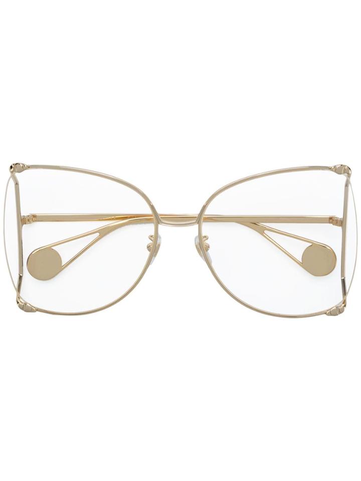 Gucci Eyewear Square Oversized Glasses - Metallic