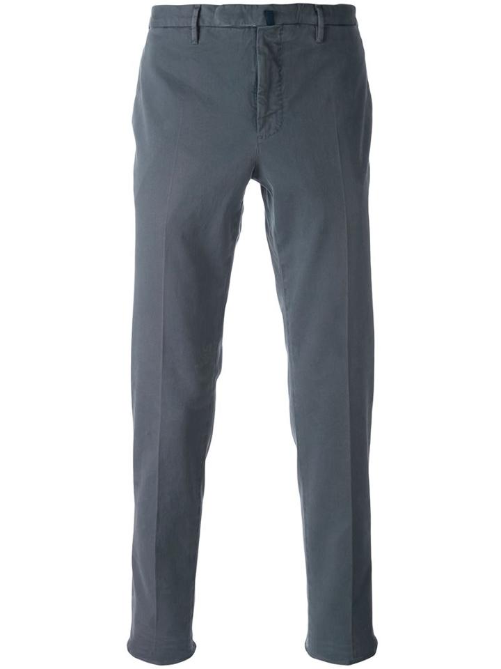 Incotex Slim-fit Chinos, Men's, Size: 46, Grey, Cotton/spandex/elastane