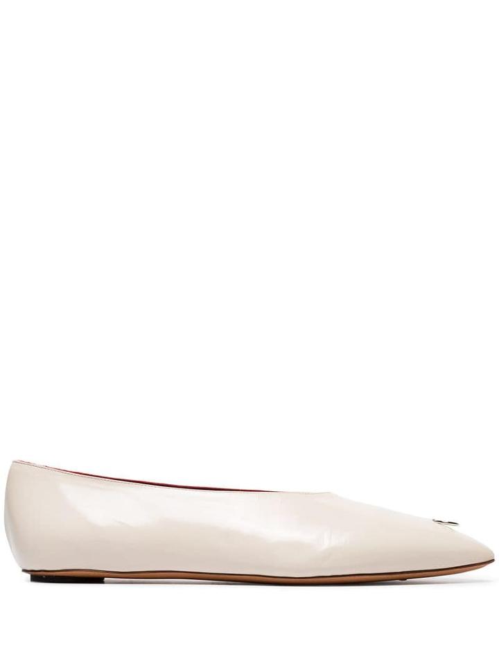 Marni Dancer Ring Embellished Ballerinas - White