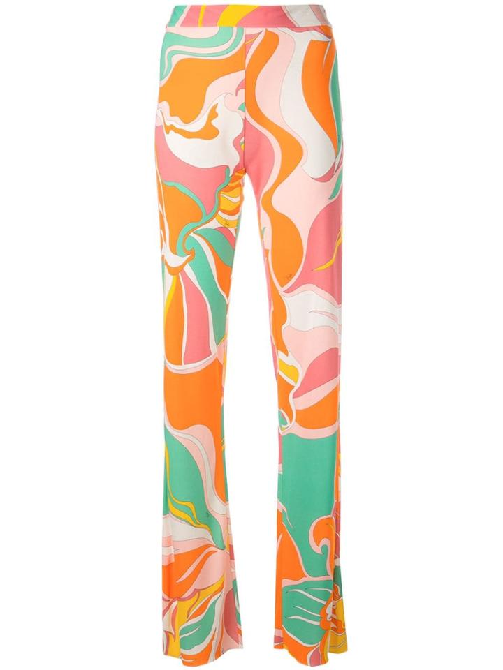 Emilio Pucci Acapulco Print Flared Trousers - Orange