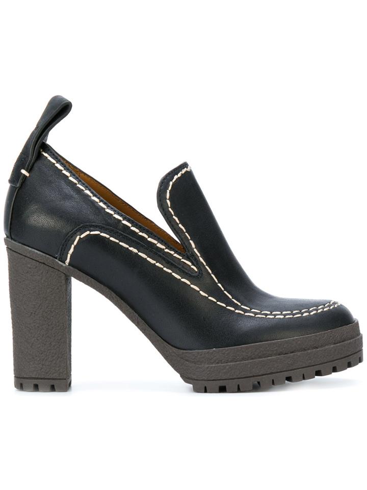 See By Chloé Block Heeled Loafers - Black