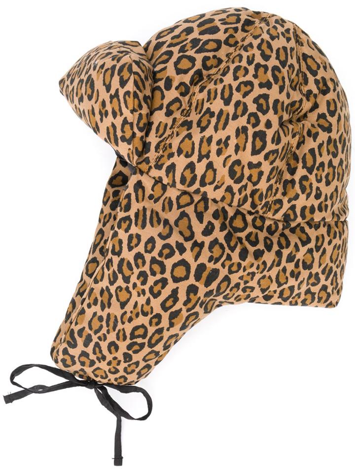 R13 Leopard Print Padded Hat - Neutrals
