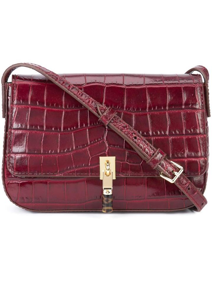 Elizabeth And James Crocodile-embossed Satchel, Women's, Red, Acetate