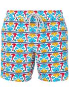 Capricode - Geometric Floral Print Swim Shorts - Men - Nylon - L, Nylon