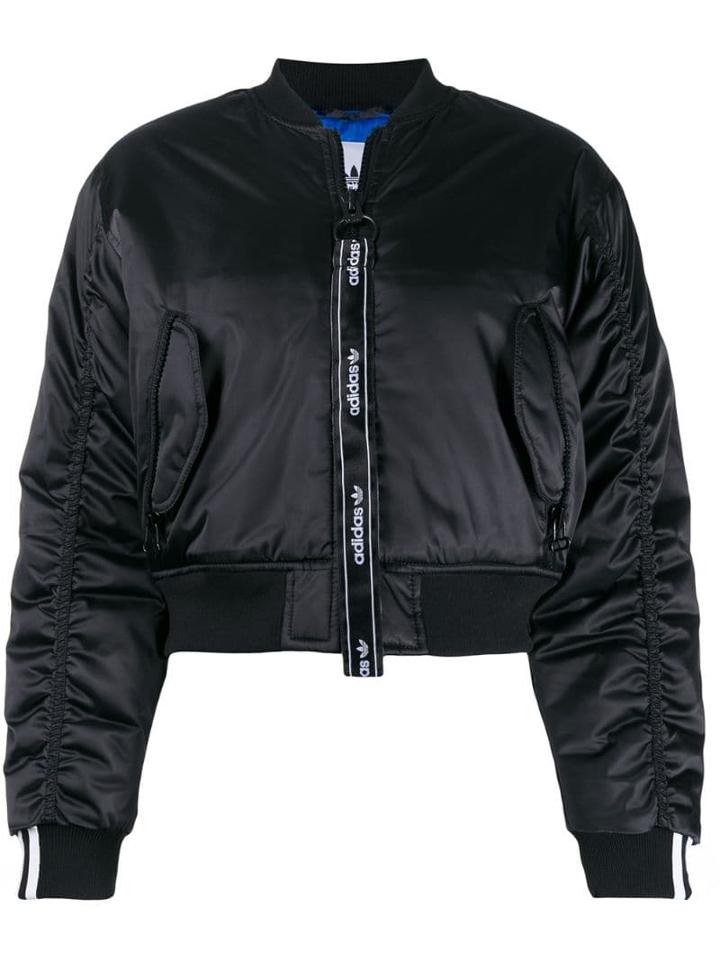 Adidas Cropped Bomber Jacket - Black