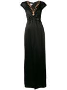 Temperley London Embellished V-neck Gowm - Black