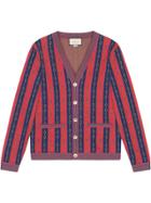 Gucci Horsebit Chain Knit Cardigan - Red
