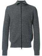 Ami Alexandre Mattiussi Fisherman Rib Zipped Cardigan - Grey
