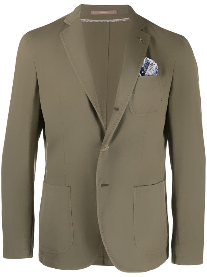 Paoloni Single-breasted Blazer - Green