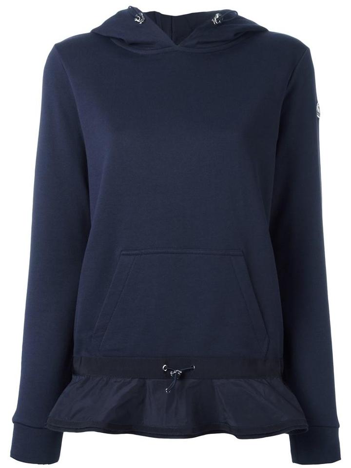 Moncler Flared Hem Hoodie, Women's, Size: Medium, Blue, Cotton/polyester