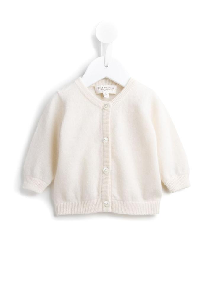 Cashmirino Round Neck Cardigan, Toddler Girl's, Size: 12 Mth, Nude/neutrals