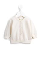 Cashmirino Round Neck Cardigan, Toddler Girl's, Size: 12 Mth, Nude/neutrals