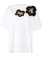 Marni Embroidered Appliqué T-shirt, Women's, Size: 40, White, Cotton/spandex/elastane