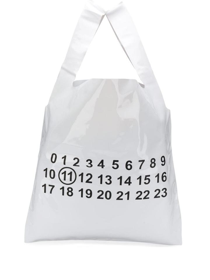 Maison Margiela Number Print Shopper Tote - White
