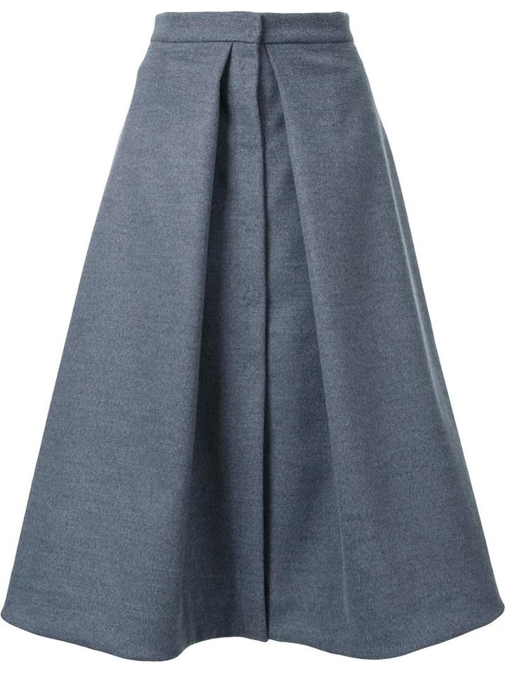 Dalood A-line Inverted Skirt, Women's, Size: 38, Grey, Cotton/wool