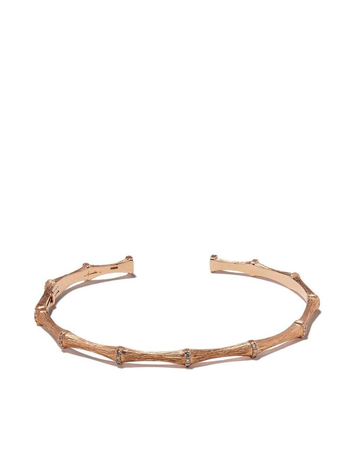 Annoushka 18kt Rose Gold Dream Catcher Bamboo Diamond Cuff - 18ct Rose