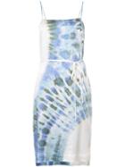 Raquel Allegra - Tie-dye Print Belted Dress - Women - Silk - 2, Blue, Silk