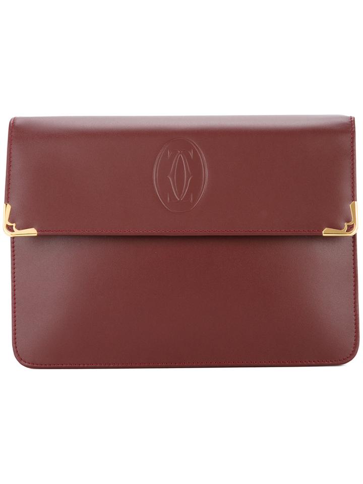 Cartier Vintage Must De Cartier Clutch - Red
