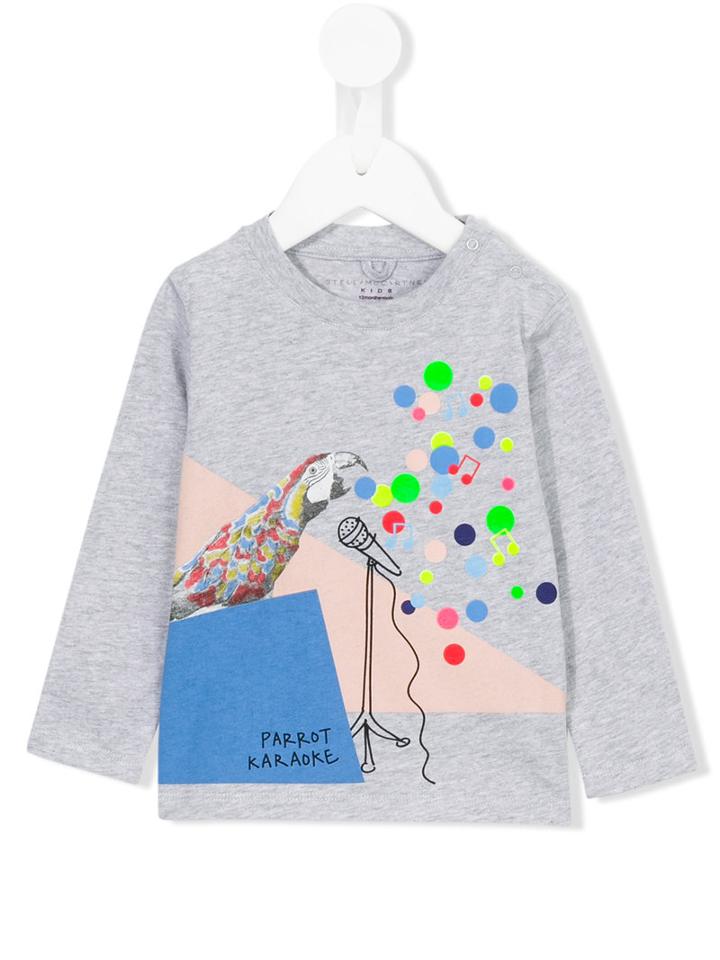 Stella Mccartney Kids - Parrot Print Sweatshirt - Kids - Cotton - 12 Mth, Grey