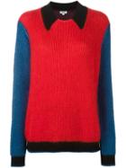 Kenzo Colour Block Jumper, Women's, Size: Medium, Red, Polyamide/polypropylene/mohair/wool