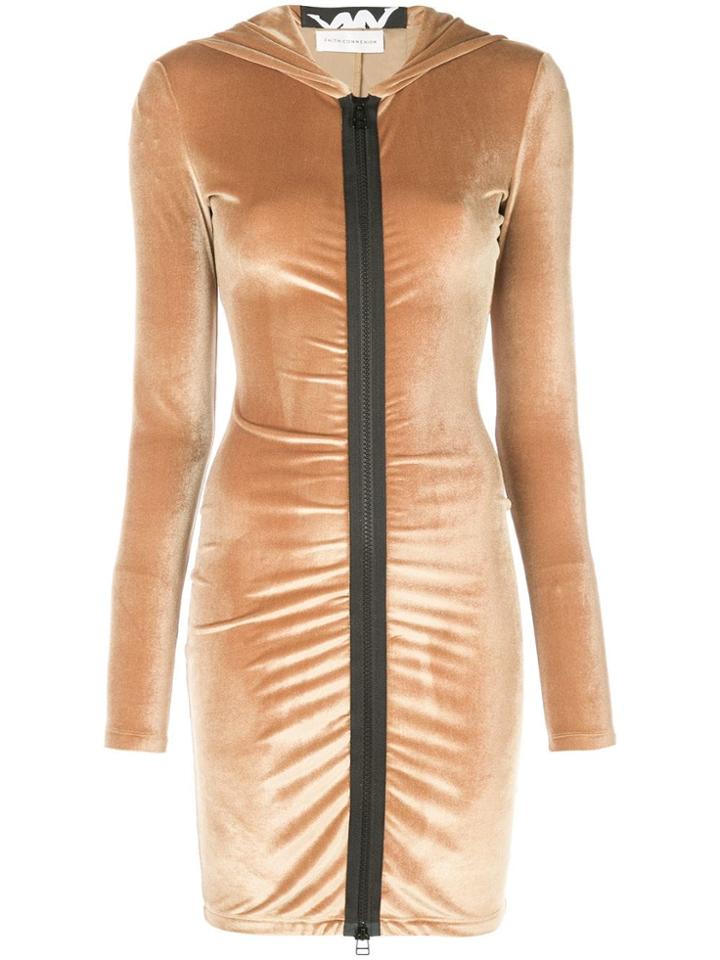 Faith Connexion Hooded Fitted Zip Dress - Gold