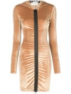 Faith Connexion Hooded Fitted Zip Dress - Gold