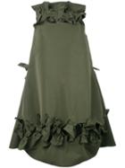 Maison Rabih Kayrouz Bow Detail Flared Dress, Women's, Size: 38, Green, Polyester