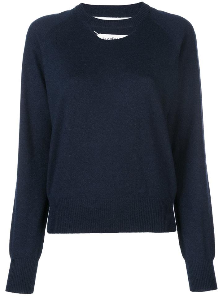 Maison Margiela Cut-out Jumper - Blue