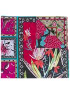 Etro - Flower Border Print Scarf - Women - Silk/cotton/cashmere - One Size, Black, Silk/cotton/cashmere