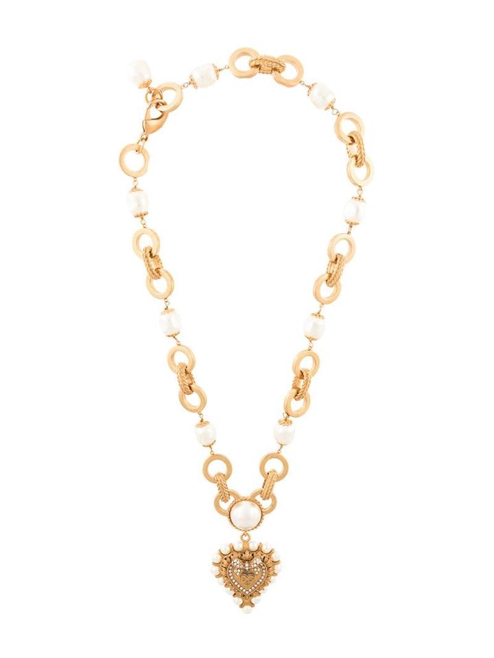 Dolce & Gabbana Dg Heart Plaque Necklace - Gold