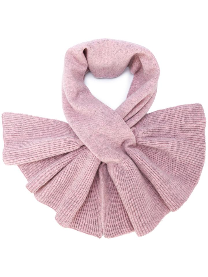 Paule Ka Frill-trim Knitted Scarf - Pink & Purple