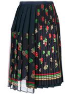 Sacai Pleated Floral Wrap Skirt - Blue