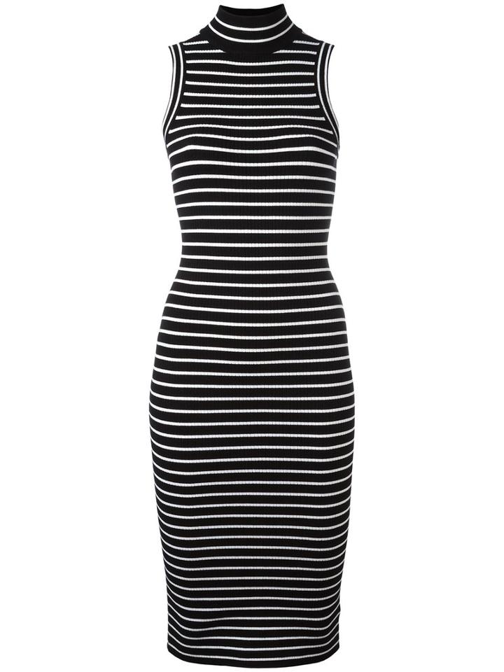 Striped Dress - Women - Nylon/spandex/elastane/viscose - L, Black, Nylon/spandex/elastane/viscose, Michael Michael Kors