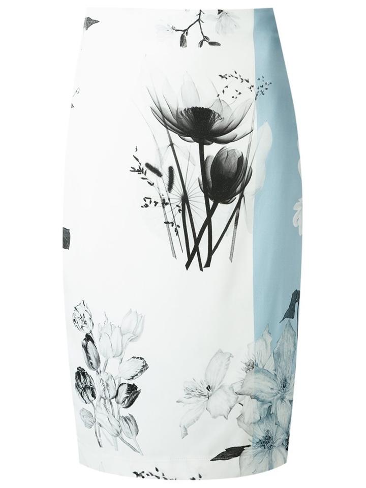 Gloria Coelho Printed Midi Skirt, Women's, Size: 44, Blue, Acetate/viscose