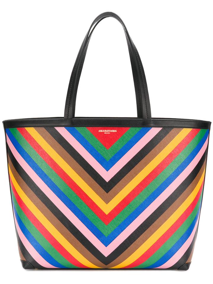 Sara Battaglia Chevron Print Tote - Multicolour
